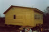 деревянная баня из профилированного бруса 90/135 с верандой, двускатная ассиметричная крыша